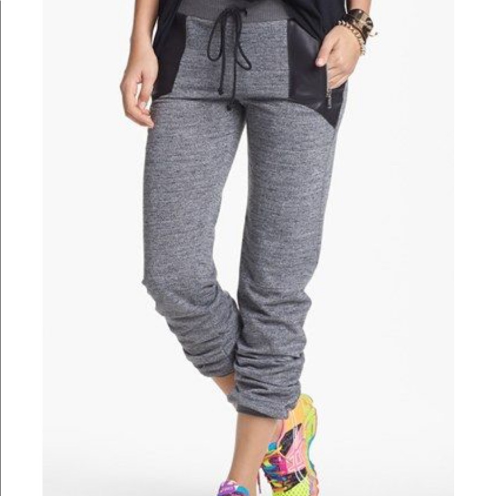 Lily White Joggers w/ faux leather